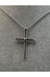 SC0282 - 3 NAILS SILVER CROSS NECKLACE - - 6 