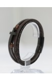 SC0290 - COFFEE CROSS MULTI LAP LEATHER BRACELET - - 6 