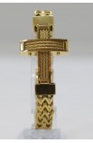 SC0272 - CABLE CROSS GOLD CHAIN BRACELET - - 4 