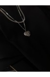 SC0314 - DOUBLE CHAIN HEART SHAPE NECKLACE - - 5 