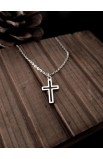 SC0316 - HOLLOW OUT CROSS PENDANT NECKLACE - - 3 