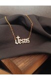 SC0318 - WHITE EPOXY FILLED JESUS NECKLACE - - 3 