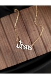 SC0318 - WHITE EPOXY FILLED JESUS NECKLACE - - 2 