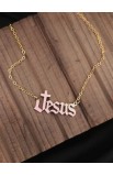 SC0320 - PINK EPOXY FILLED JESUS NECKLACE - - 2 