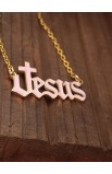 SC0320 - PINK EPOXY FILLED JESUS NECKLACE - - 3 