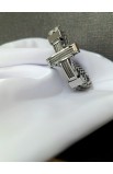 SC0273 - CABLE CROSS SILVER CHAIN BRACELET - - 2 