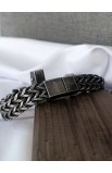 SC0274 - CABLE CROSS BOIL BLACK CHAIN BRACELET - - 3 