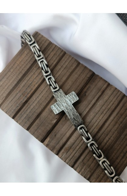 SC0277 - CROSS RETRO BLACK CHAIN BRACELET - - 1 