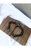 SC0276 - CROSS BLACK CHAIN BRACELET - - 2 