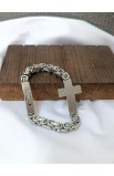 SC0275 - CROSS SILVER CHAIN BRACELET - - 6 