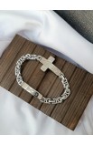 SC0275 - CROSS SILVER CHAIN BRACELET - - 2 