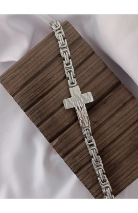 SC0275 - CROSS SILVER CHAIN BRACELET - - 1 