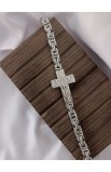 SC0275 - CROSS SILVER CHAIN BRACELET - - 1 