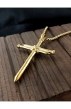 SC0283 - 3 NAILS GOLD CROSS NECKLACE - - 3 