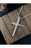 SC0282 - 3 NAILS SILVER CROSS NECKLACE - - 1 