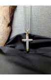 SC0270 - GOLD EDGES CROSS NECKLACE - - 2 