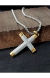 SC0270 - GOLD EDGES CROSS NECKLACE - - 5 