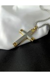 SC0270 - GOLD EDGES CROSS NECKLACE - - 7 