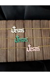 SC0320 - PINK EPOXY FILLED JESUS NECKLACE - - 8 