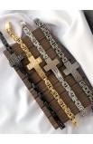 SC0277 - CROSS RETRO BLACK CHAIN BRACELET - - 10 