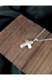 SC0299 - DOUBLE CURVE CROSS NECKLACE - - 1 