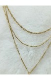 SC0310 - TRIPLE CHAIN CROSS NECKLACE GOLD - - 2 