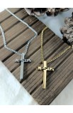 SC0073 - JESUS CROSS NECKLACE GOLD PLATED - - 5 