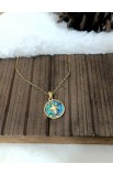 SC0295 - CROSS COLOR ROUND SHELL NECKLACE GOLD - - 5 