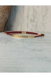 SC0268 - JESUS BRAIDED ROPE RED BRACELET GOLD - - 2 