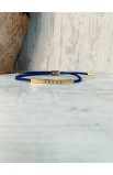 SC0267 - JESUS BRAIDED ROPE BLUE BRACELET GOLD - - 2 