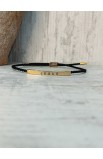 SC0266 - JESUS BRAIDED ROPE BLACK BRACELET GOLD - - 2 