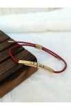 SC0268 - JESUS BRAIDED ROPE RED BRACELET GOLD - - 1 