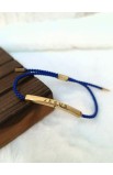 SC0267 - JESUS BRAIDED ROPE BLUE BRACELET GOLD - - 1 