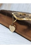 SC0315 - DOUBLE CHAIN HEART SHAPE NECKLACE GOLD PLATED - - 2 