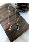 SC0312 - BLACK EPOXY LARGE CROSS GOLD PLATED - - 3 