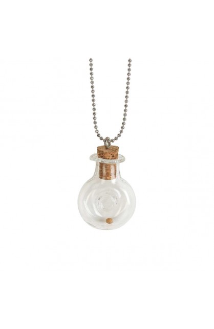 32-9453 - Mustard Seed Round Bottle Necklace - - 1 