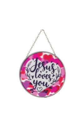 SUNCG-20 - Suncatcher Jesus Loves You 6In Round - - 1 