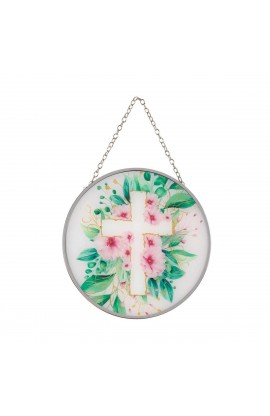 SUNCG-24 - Suncatcher Floral Cross 6In Round - - 1 