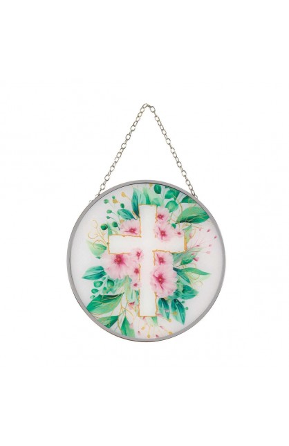 SUNCG-24 - Suncatcher Floral Cross 6In Round - - 1 