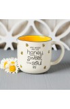 MUG947 - Mug White/Yellow Bees Kind Words Prov 16:24 - - 4 