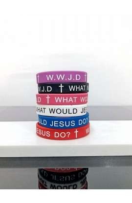 SC0333- - WWJD SILICONE BRACELET 19CM - - 1 