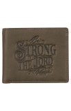 WT213 - Wallet Leather Gray Strong in the Lord Eph 6:10 - - 1 