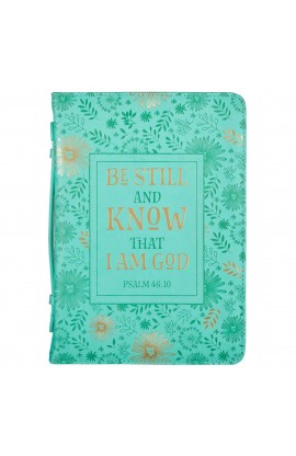 BBL668 - Bible Cover Fashion Turquoise Be Still & Know Ps 46:10 - - 1 