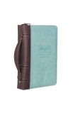 BBL611 - Bible Cover Fashion Teal Brown Blessed Luke 1:45 - - 4 