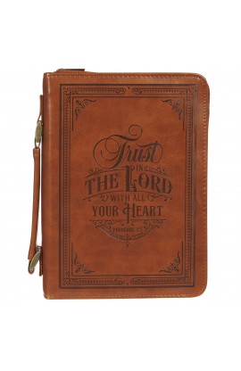 BBXL809 - Bible Cover Classic Brown Trust in the Lord Prov 3:5 - - 1 