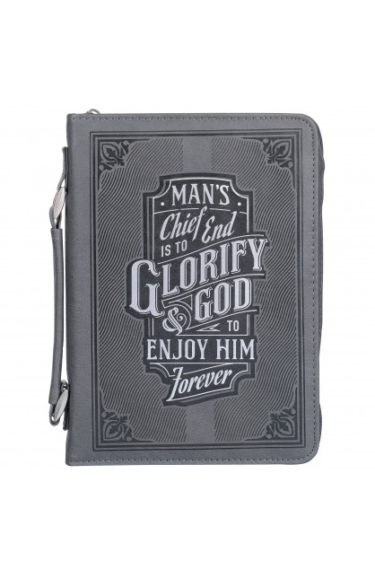 BBL810 - Bible Cover Classic Gray Glorify God - - 1 