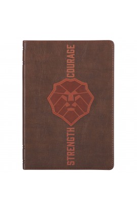 JL722 - Journal Classic Brown Lion Strength & Courage Josh 1:9 - - 1 