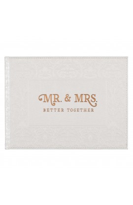 GST39 - Guest Book White Gold Mr & Mrs Better Together - - 1 
