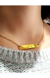 SC0158 - I AM LOVED ARABIC BAR NECKLACE GOLD PLATED - أنا محبوبة - - 1 