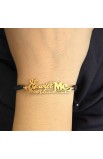 SC0097 - HE WILL NEVER LEAVE ME GOLD PLATED BRAIDED BRACELET - - 1 